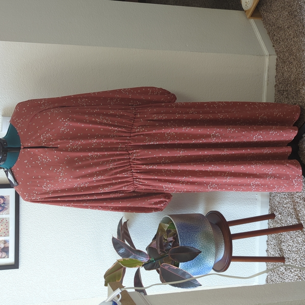 NWT Ava & Viv 4X Salmon Colored Dress with Minimal Animal Print